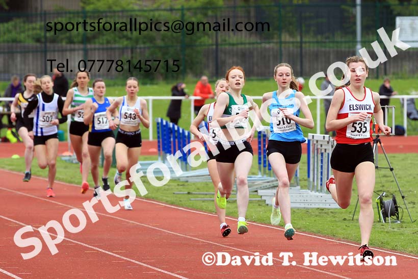 Womens Under-17s 800 metres, 2023 North Eastern Track and Field Champs., Middlesbrough Sports Village, Middlesbrough. Photo: David T. Hewitson/Sports for All Pics